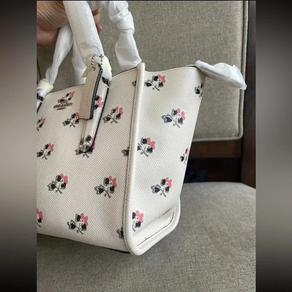 NWT！COACH CROSBY MINI CARRYALL IN PRINTED CROSSGRAIN LEATHER (COACH F34774)